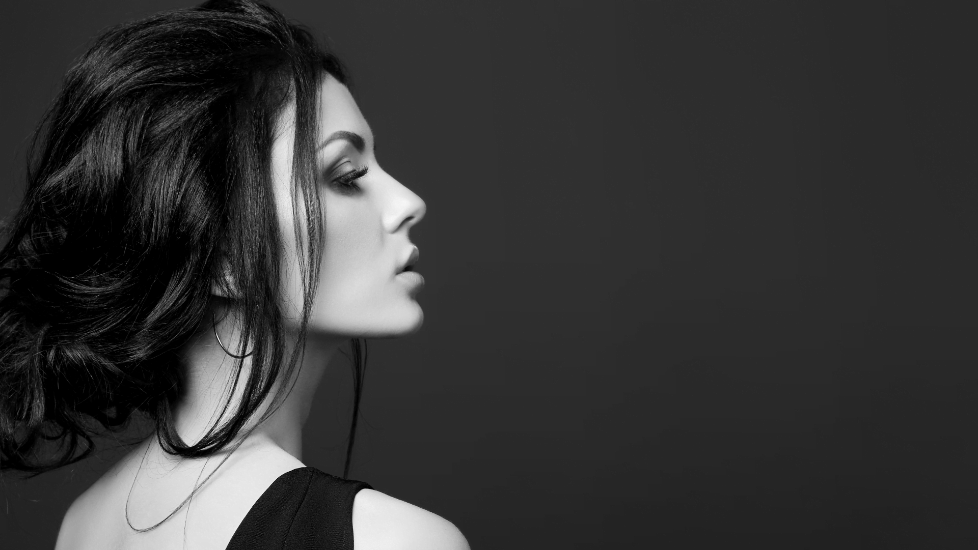 Beautiful Woman with Dark Background